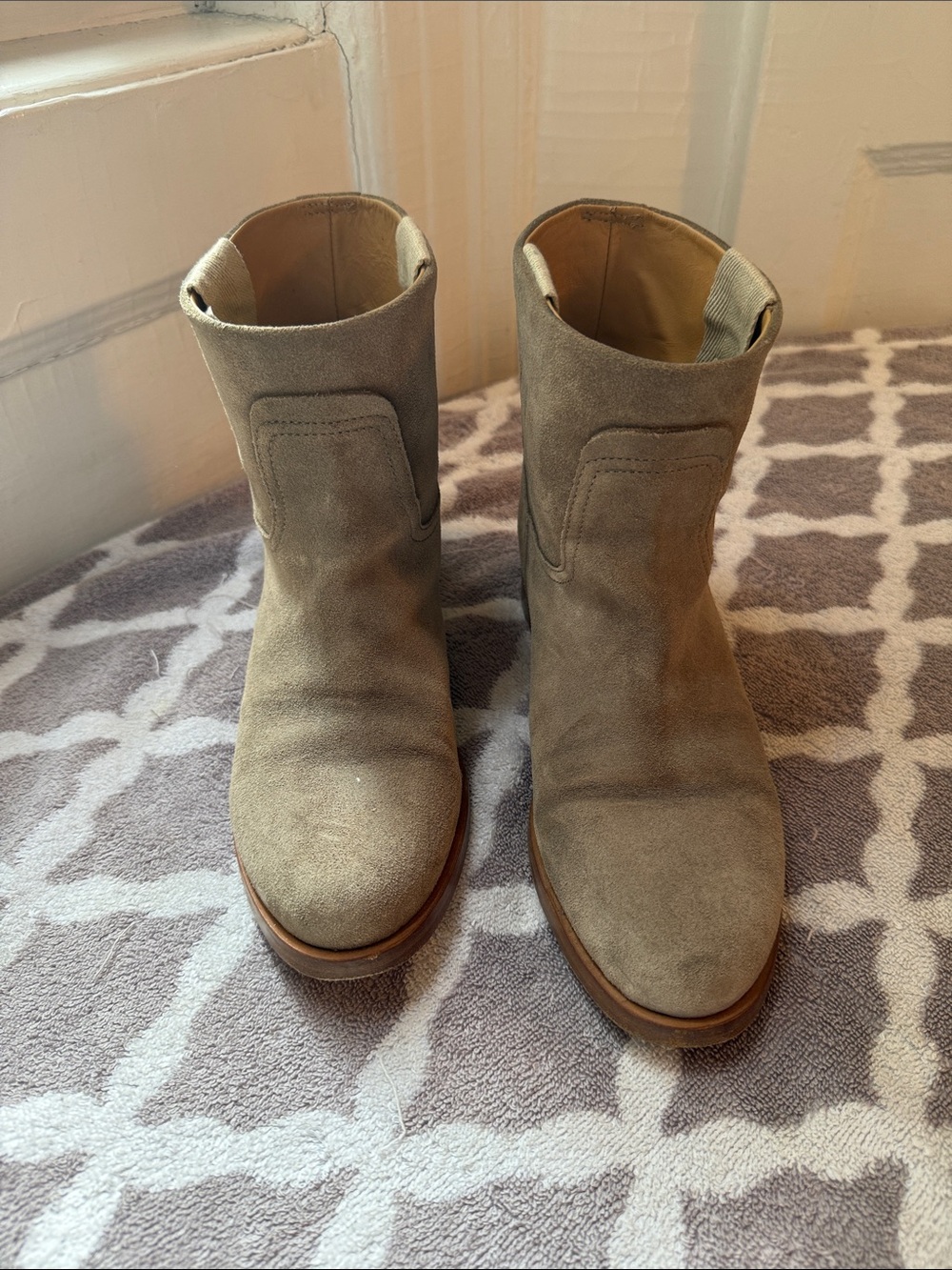 Taupe Suede Ankle Boots R&B